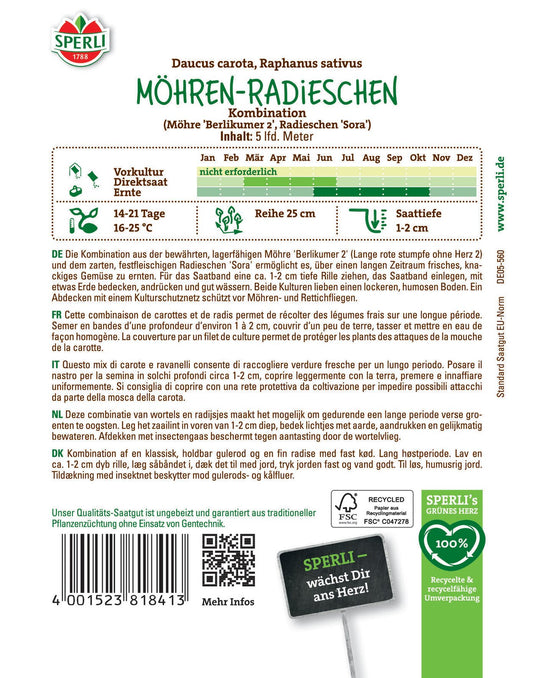  Möhren-Radies-Kombination (Saatband)