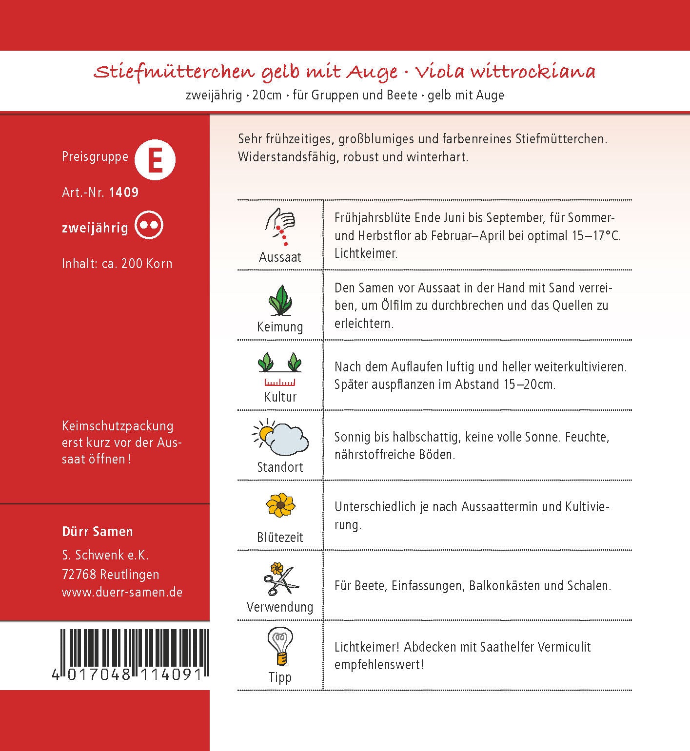  Stiefmütterchen Gelb Mit Auge