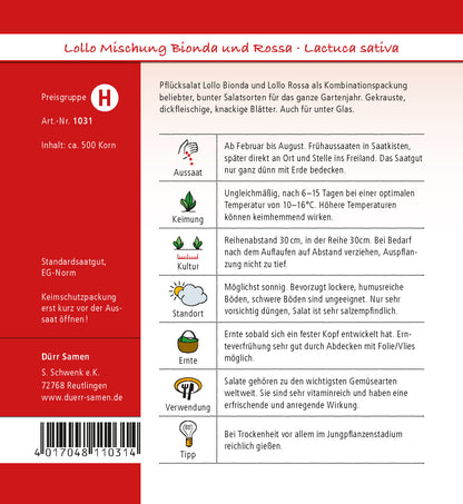 Pflücksalat Lollo Bionda Und Rossa
