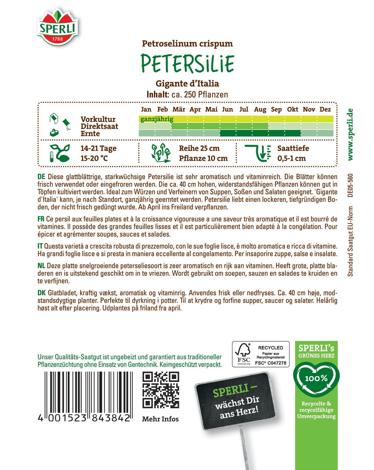  Petersilie Gigante D'Italia