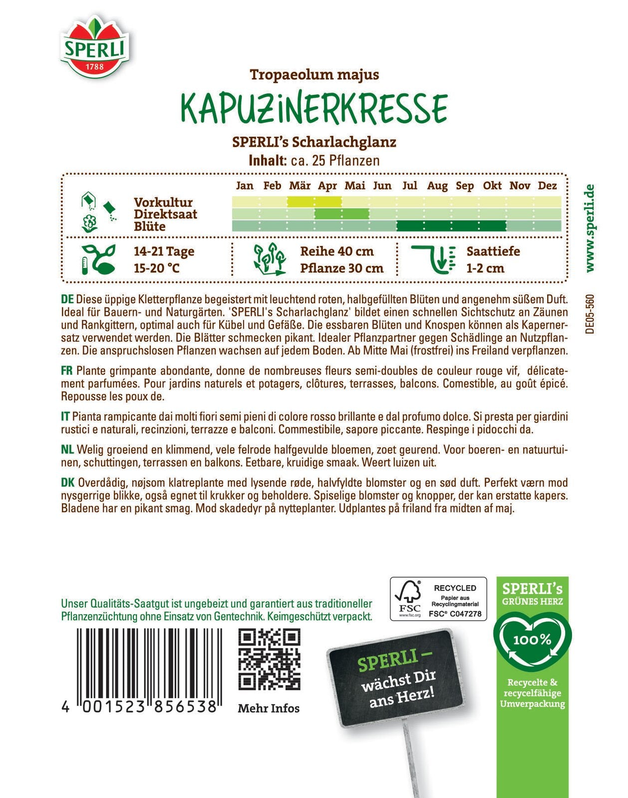  Kapuzinerkresse Scharlachglanz