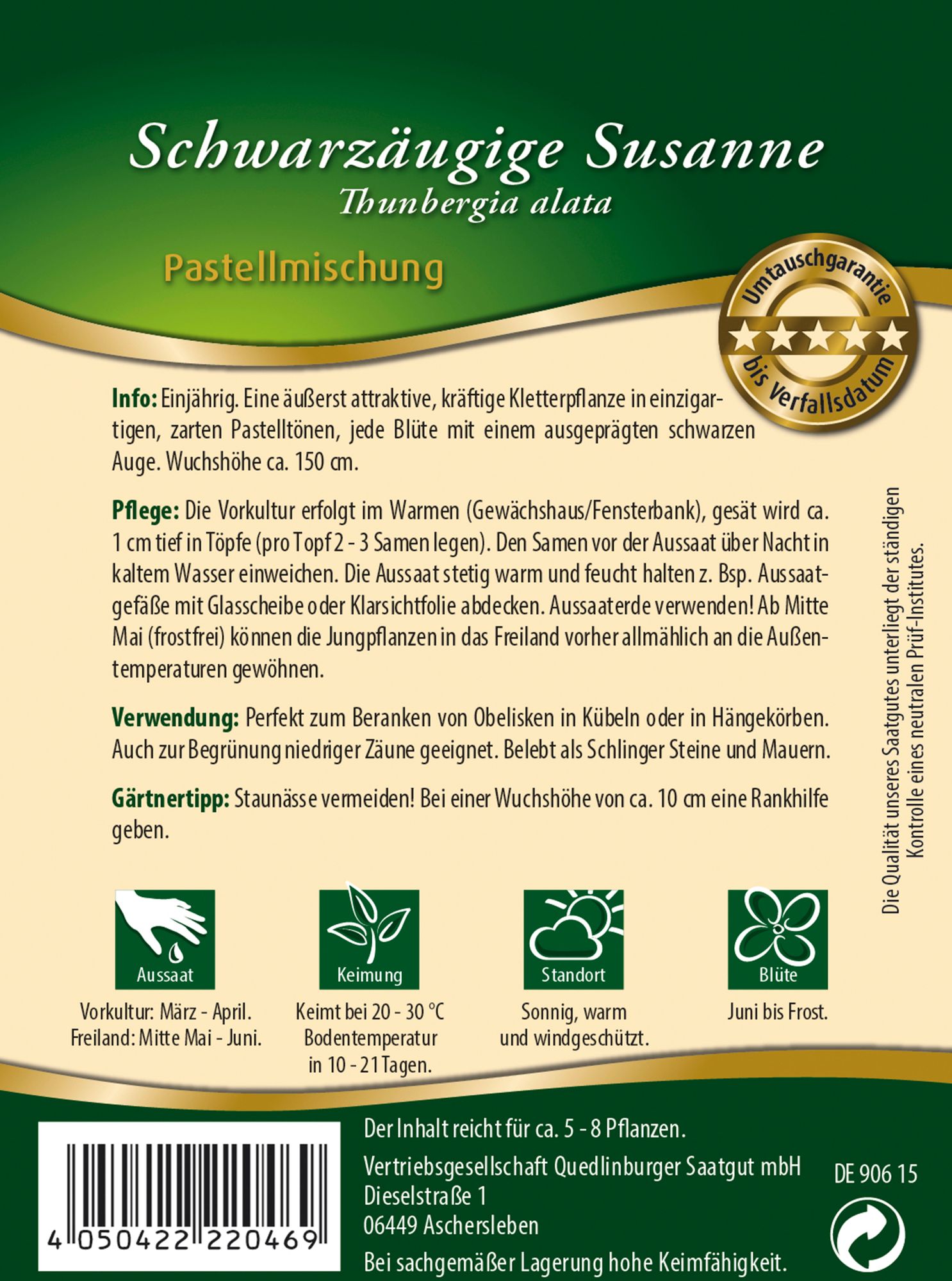  Schwarzäugige Susanne Pastellmischung