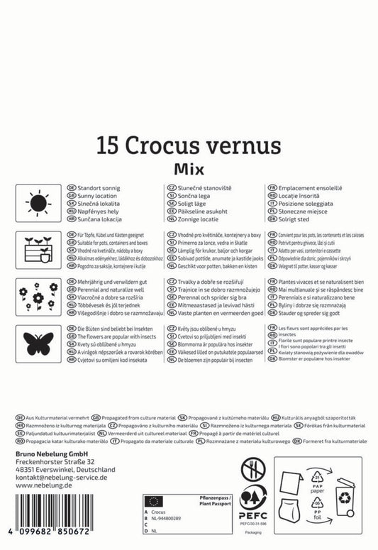  Großblumiger Krokus Mischung (15 Stück)