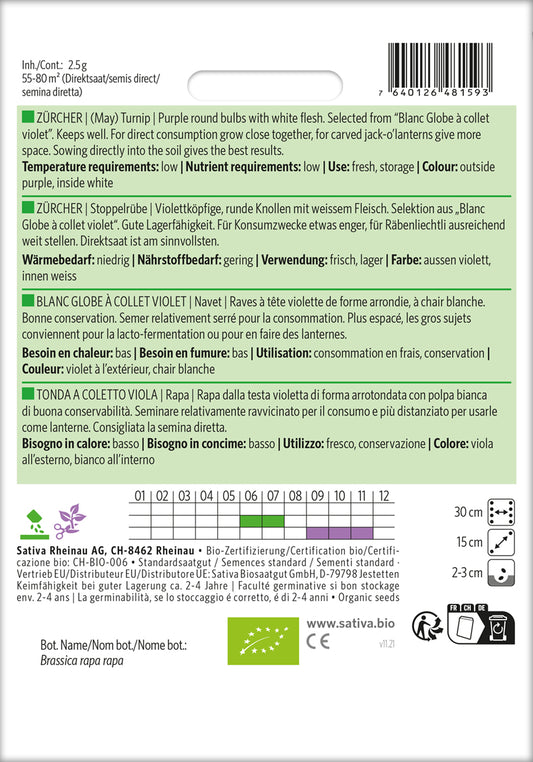  BIO Stoppelrübe Zürcher