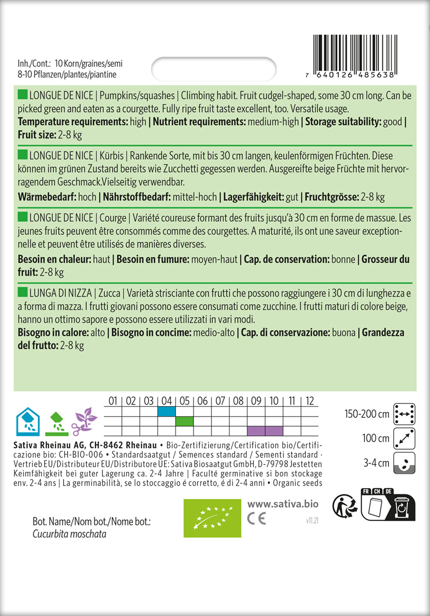  BIO Kürbis Longue De Nice