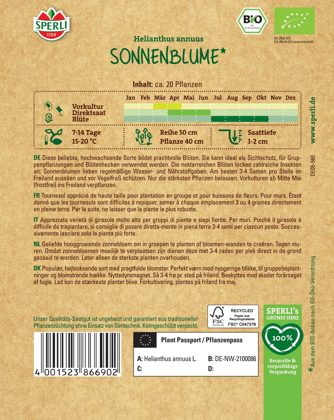  Bio-Sonnenblume