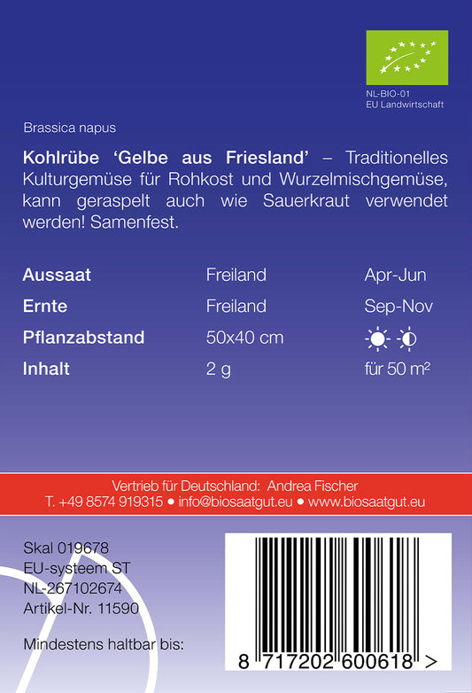  BIO Kohlrübe Gelbe Aus Friesland [MHD 12/2025]