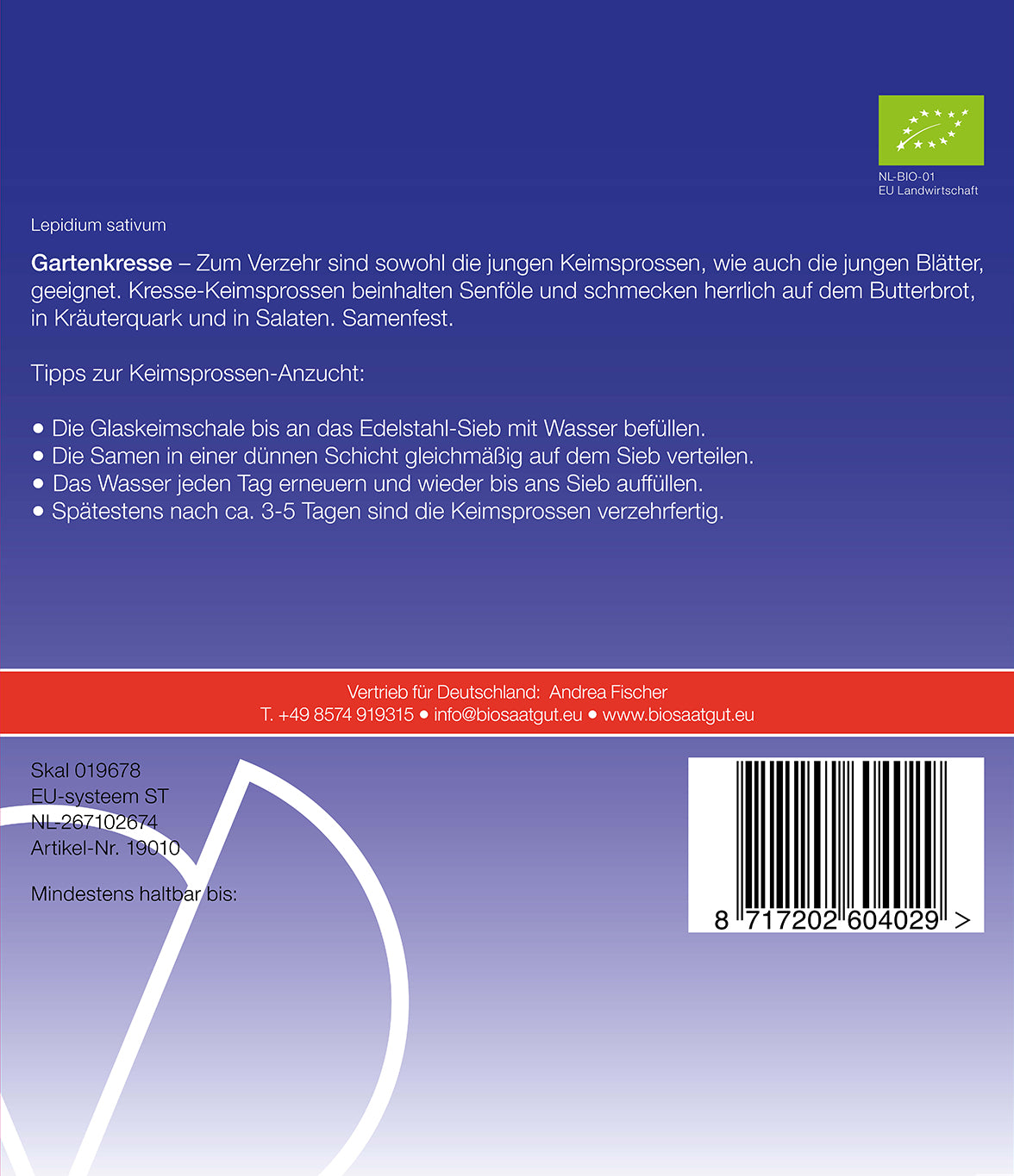  BIO Gartenkresse Keimsprossen