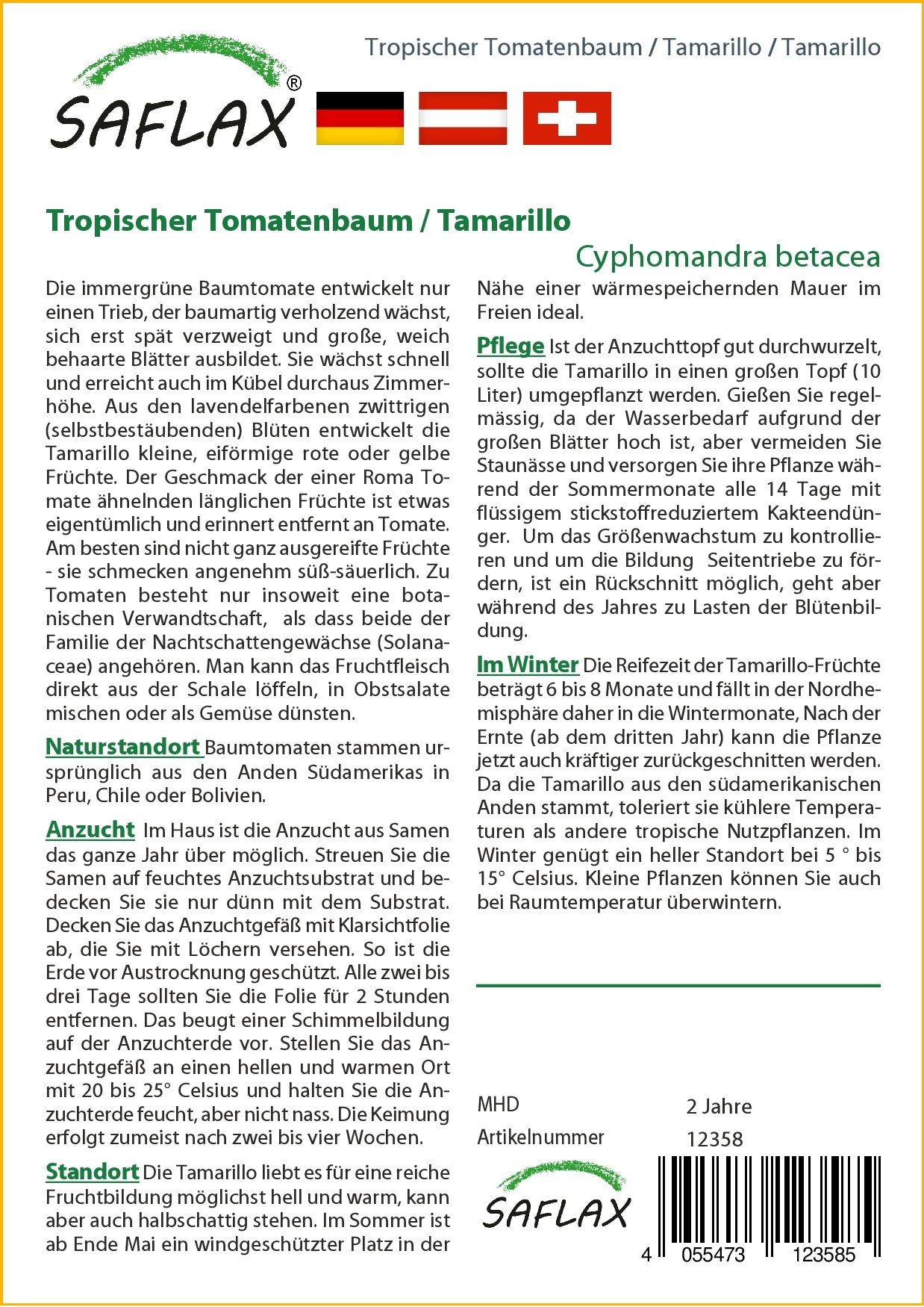  Tropischer Tomatenbaum / Tamarillo