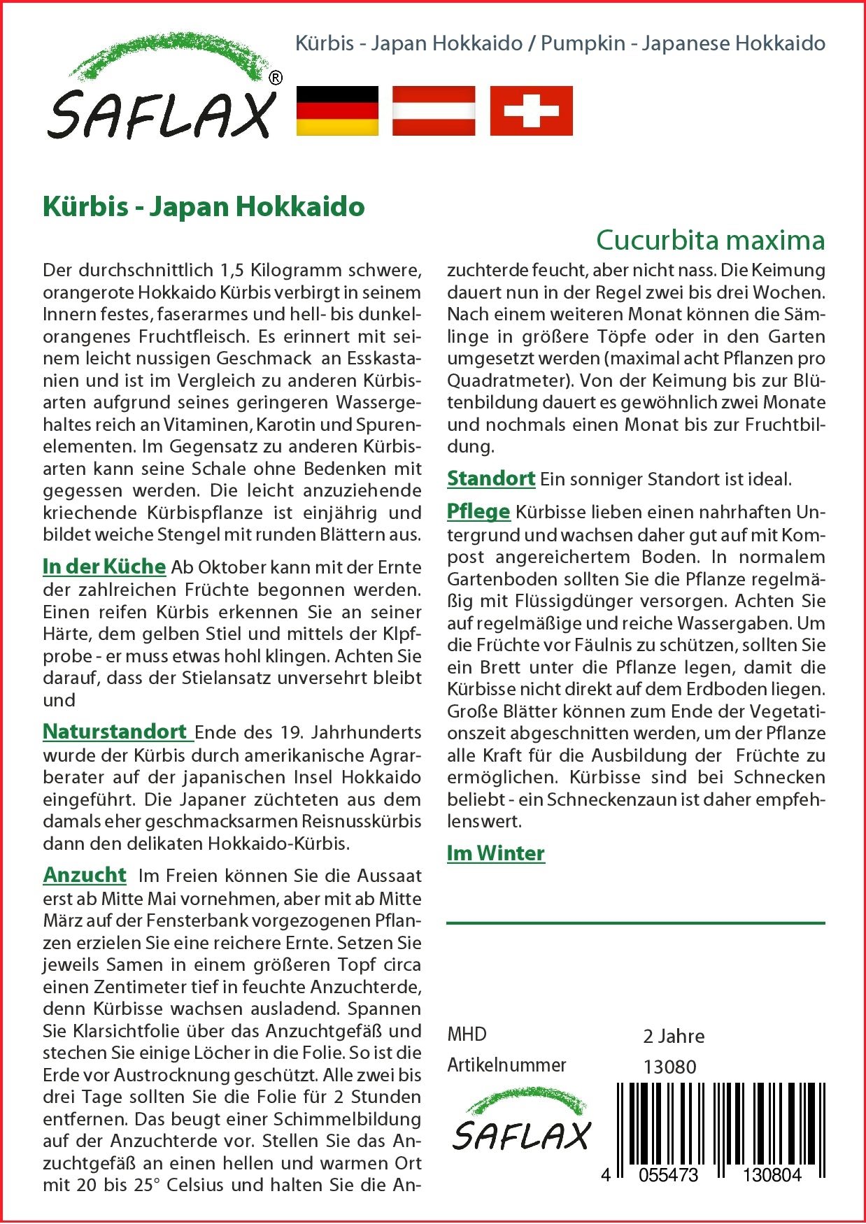  Kürbis Japan Hokkaido