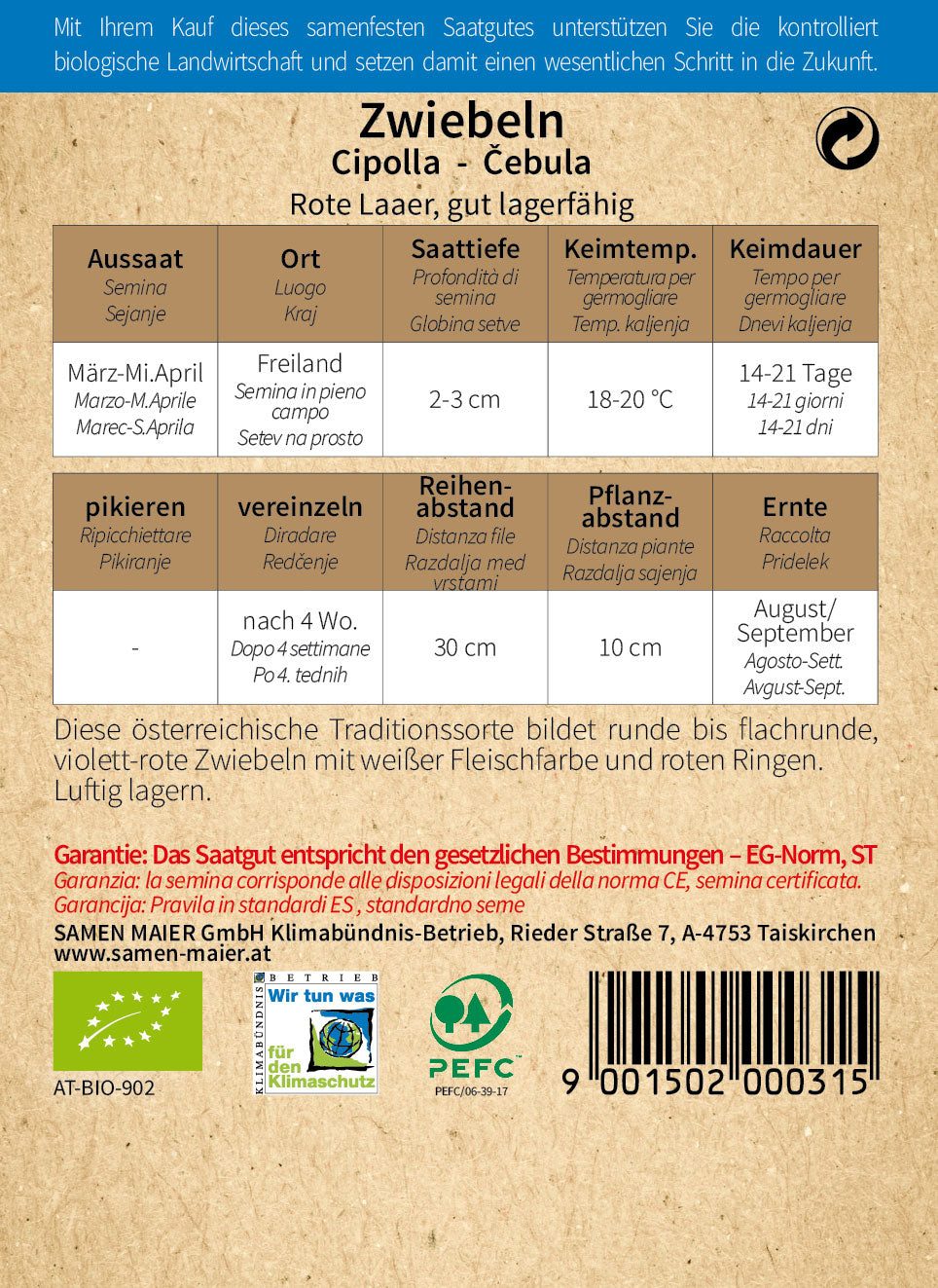  BIO Zwiebel Rote Laaer