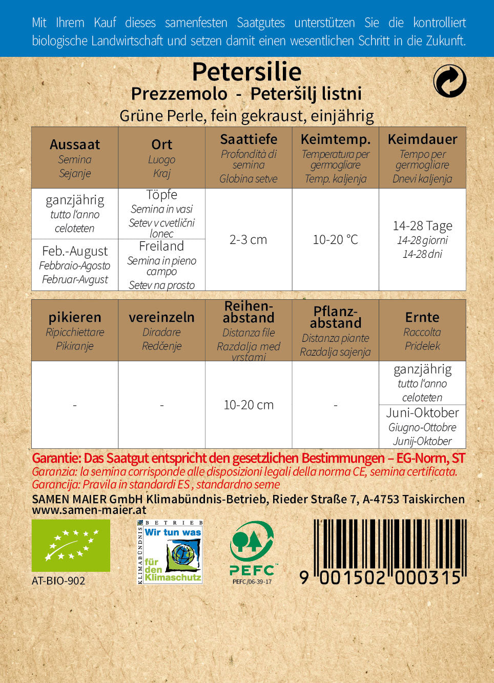  BIO Petersilie Grüne Perle