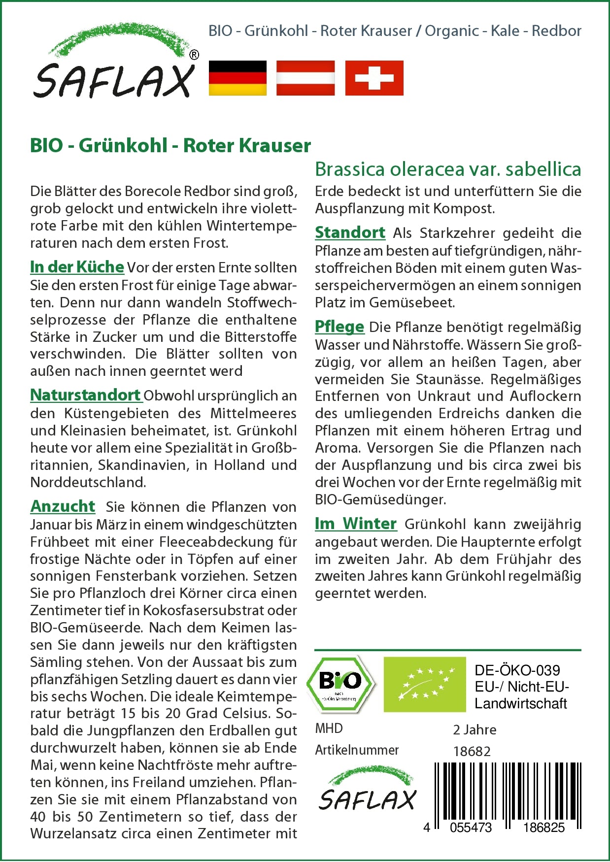  BIO Grünkohl Roter Krauser