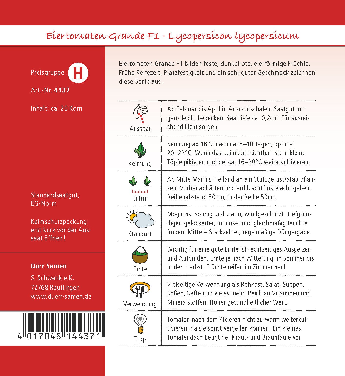  Eiertomaten Grande F1