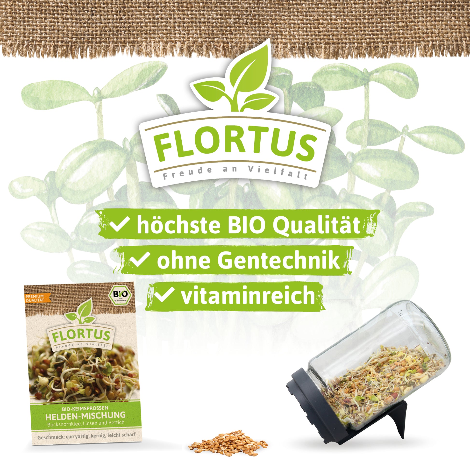  BIO Keimsprossen Helden-Mischung (Bockshornklee, Linsen Und Rettich)