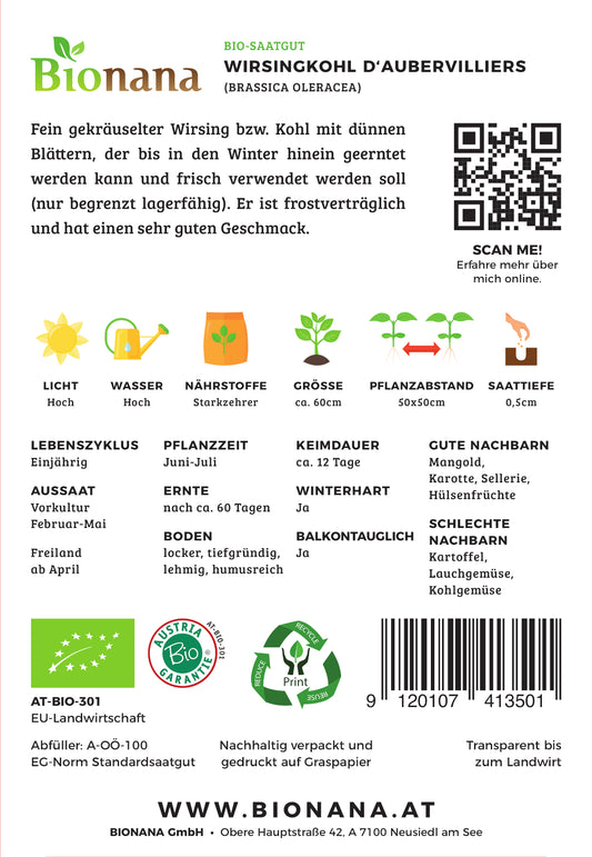  BIO Wirsingkohl D'Aubervilliers
