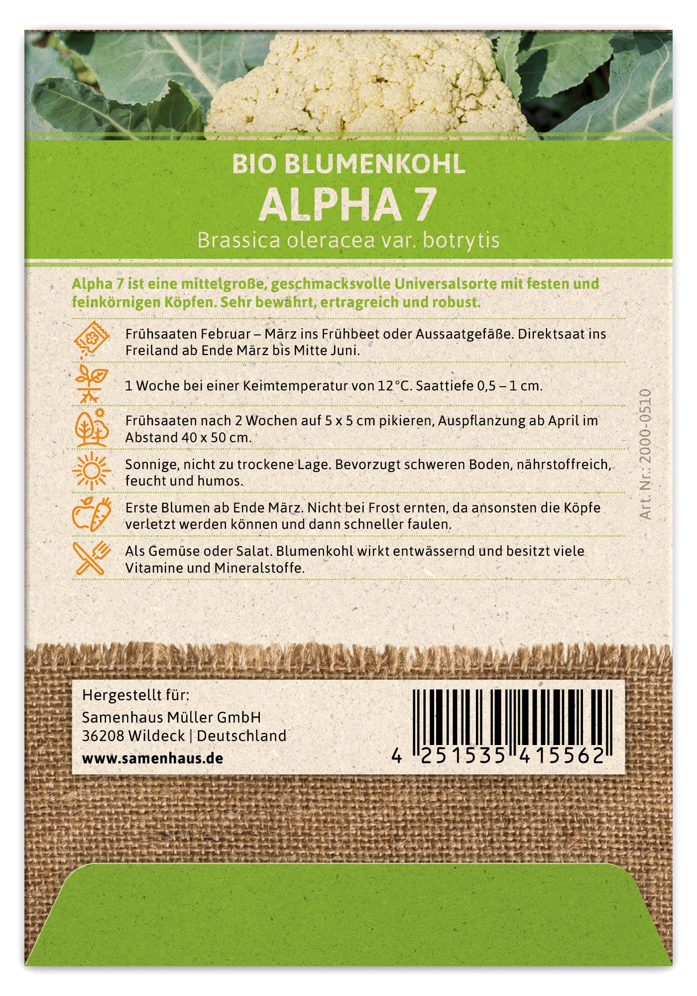  BIO Blumenkohl Alpha 7