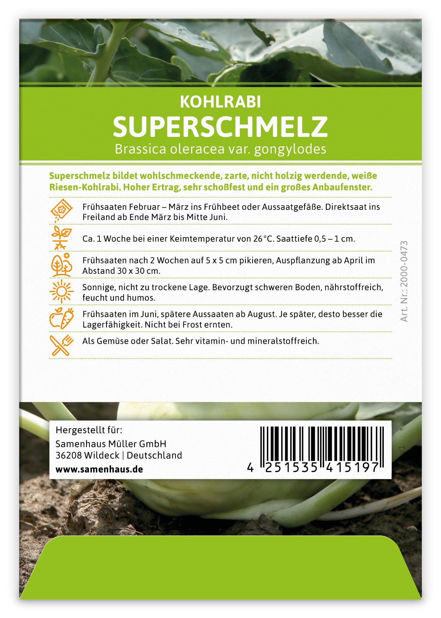  Kohlrabi Superschmelz (100 Stück)