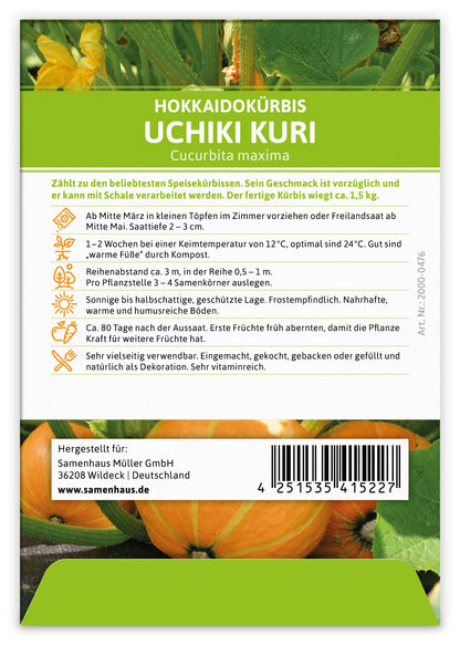  Hokkaidokürbis Uchiki Kuri (100 Stück)