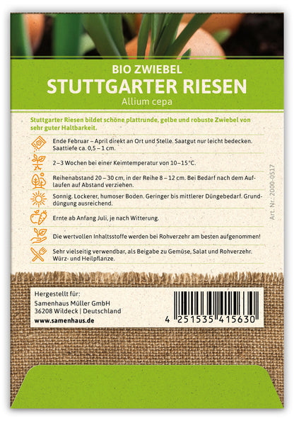  BIO Zwiebel Stuttgarter Riesen (100 Stück)