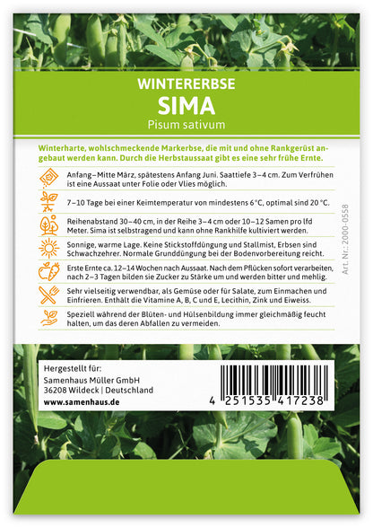  Wintererbse Sima (100 Tütchen)