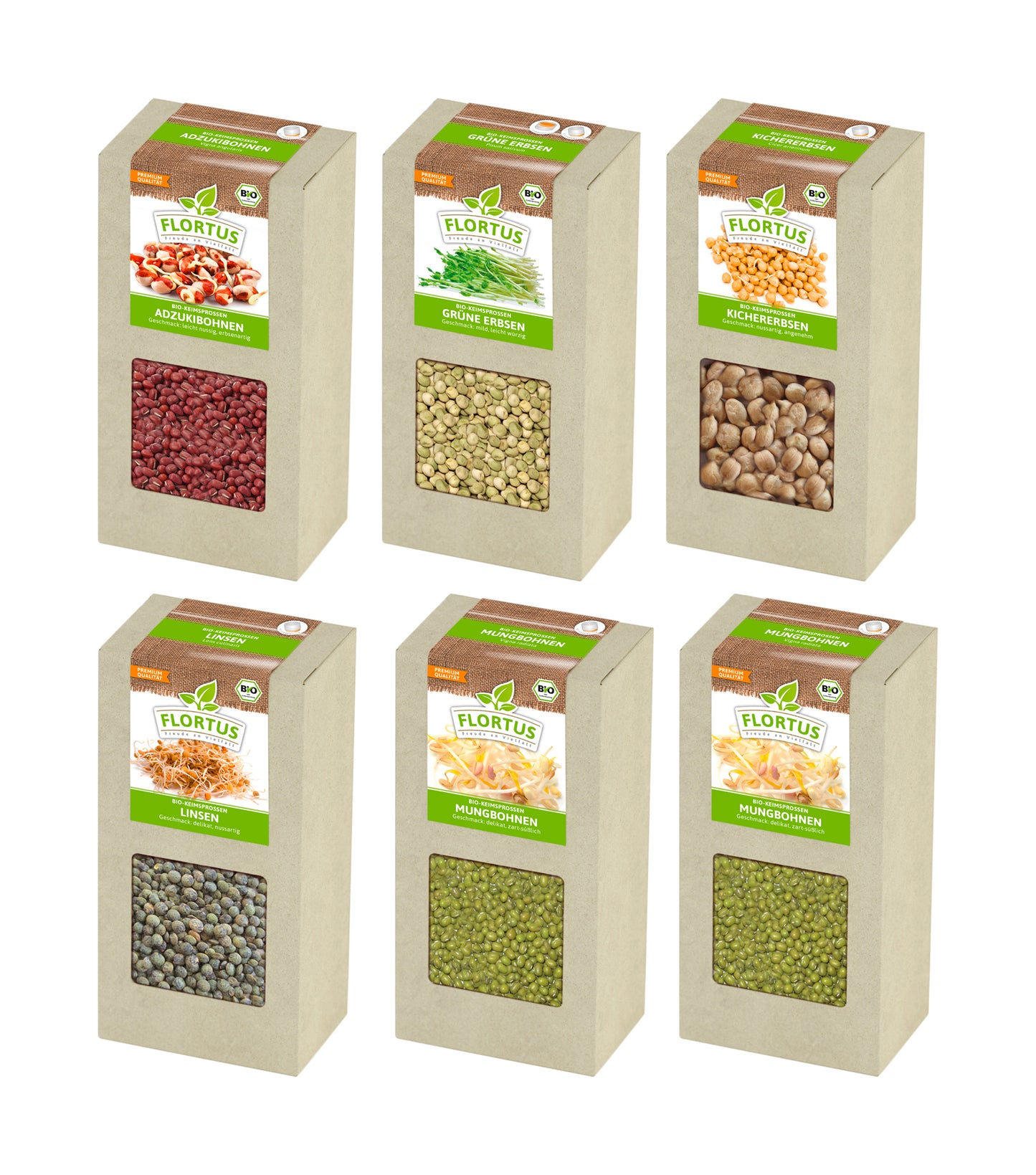  BIO Keimsprossen Set "Hülsenfrüchte" Mit 5 Sorten (1,2 Kg)
