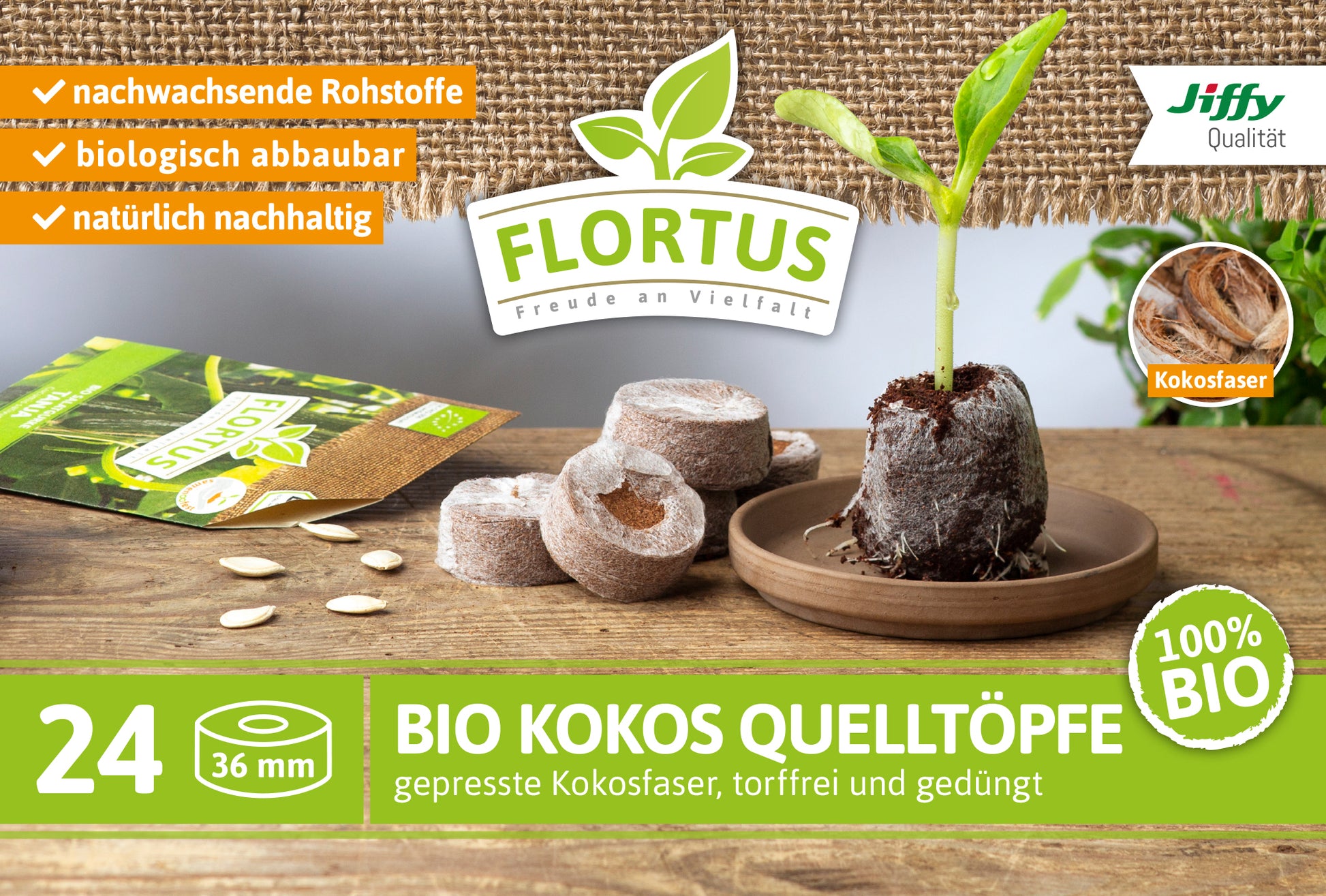  BIO Kokos Quelltöpfe 36 Mm