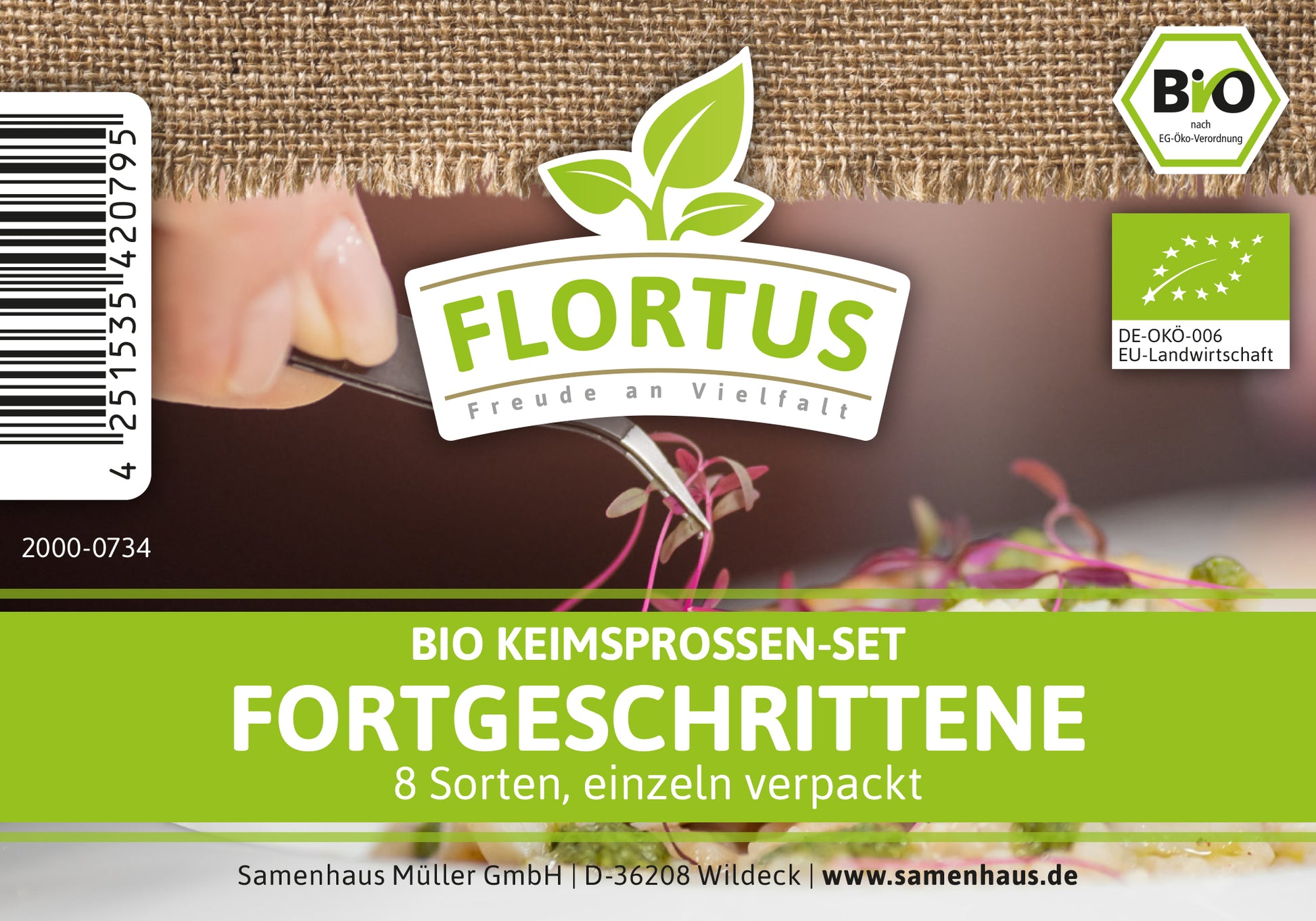  BIO Keimsprossen Set Fortgeschrittene (8 Sorten)