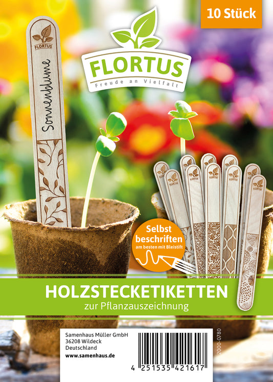  Holzstecketiketten Mit Lasergravur (10 Stück)