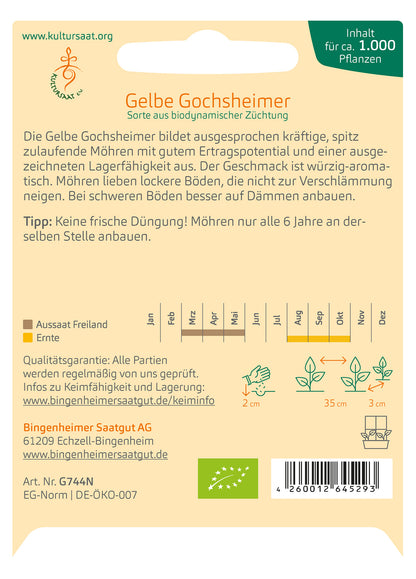  BIO Möhre Gelbe Gochsheimer
