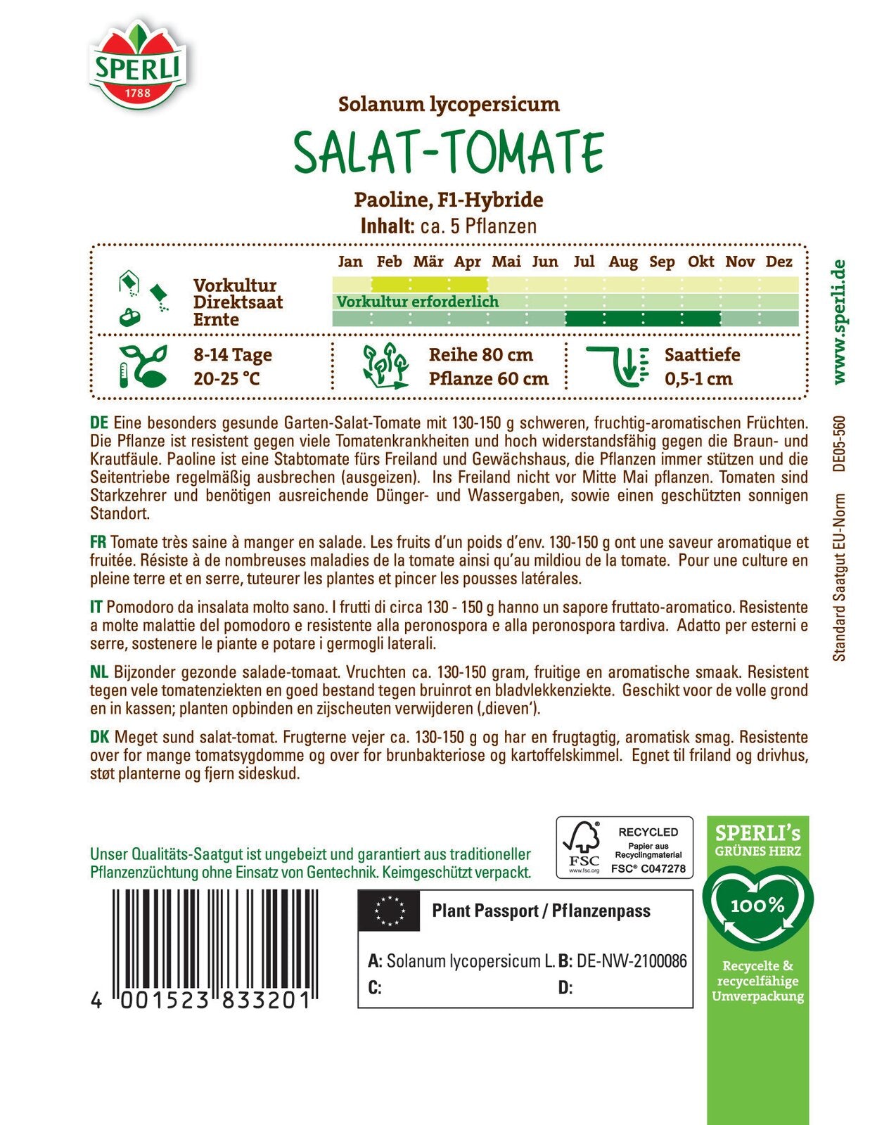  Salattomate Paoline F1