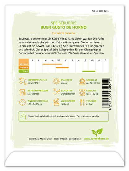  Speisekürbis Buen Gusto De Horno