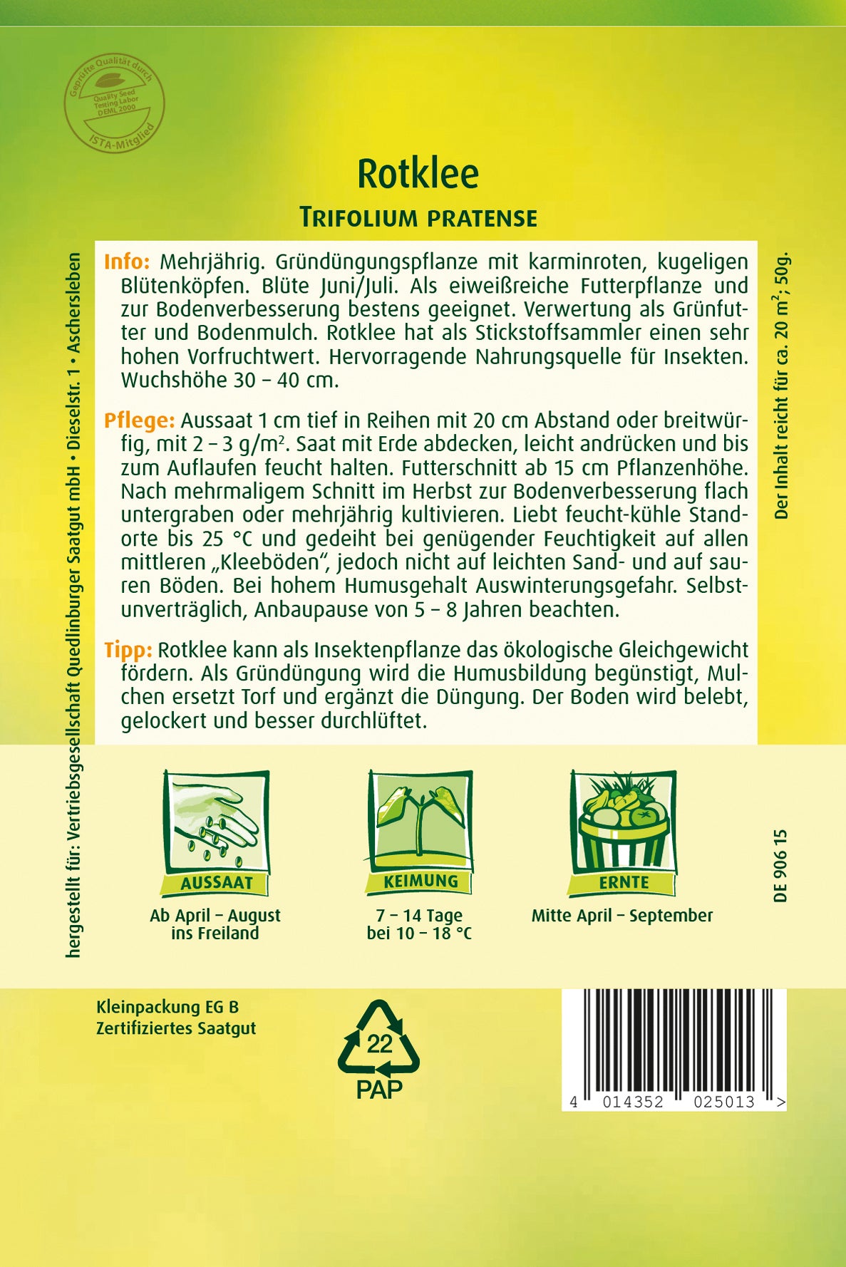  Rotklee Mehrjährig (50 G)